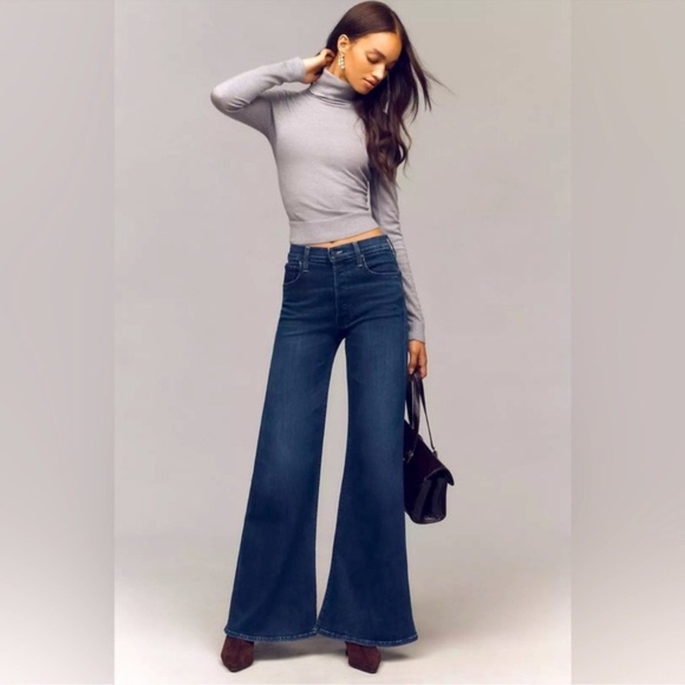 MOTHER Dark Blue Flare & Wide Leg Jeans